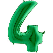 Party Brands 40 inch NUMBER 4 - METALLIC GREEN Foil Balloon 72093-G-U
