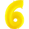 Party Brands 40 inch NUMBER 6 - YELLOW Foil Balloon 16394-G-U