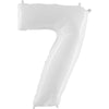 Party Brands 40 inch NUMBER 7 - WHITE Foil Balloon 16455-G-U