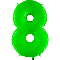 Party Brands 40 inch NUMBER 8 - LIME GREEN Foil Balloon 16608-G-U