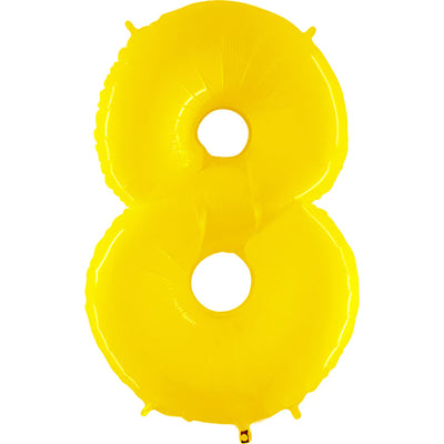 Party Brands 40 inch NUMBER 8 - YELLOW Foil Balloon 16585-G-U