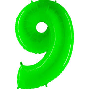 Party Brands 40 inch NUMBER 9 - LIME GREEN Foil Balloon 16707-G-U