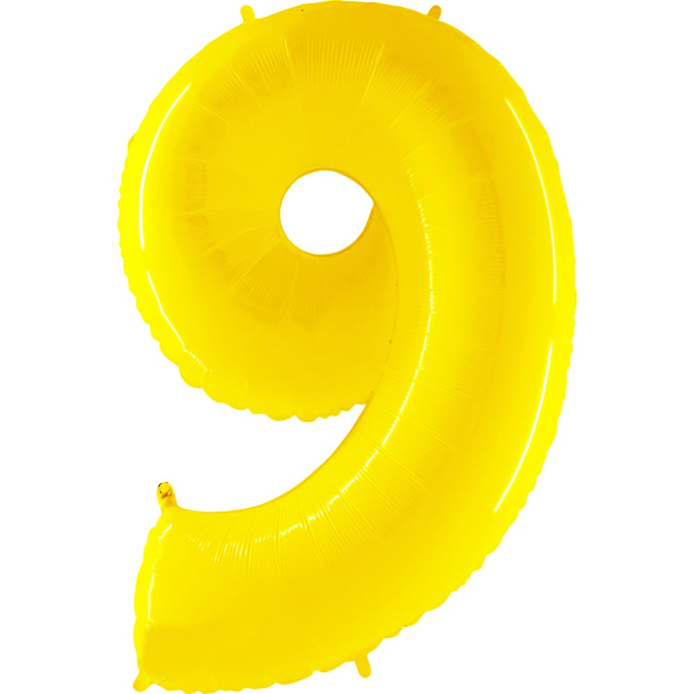 Party Brands 40 inch NUMBER 9 - YELLOW Foil Balloon 16660-G-U