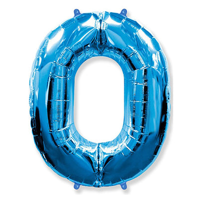 Party Brands 42 inch NUMBER 0 - BLUE Foil Balloon LAB382-FM