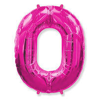 Party Brands 42 inch NUMBER 0 - FUCHSIA Foil Balloon LAB392-FM