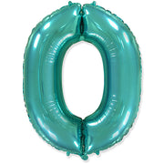 Party Brands 42 inch NUMBER 0 - TEAL Foil Balloon LAB658-FM