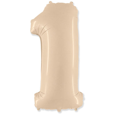 Party Brands 42 inch NUMBER 1 - PARTY BRANDS - SATIN CREAM Foil Balloon 315899-PB-U