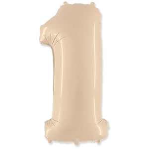 Party Brands 42 inch NUMBER 1 - PARTY BRANDS - SATIN CREAM Foil Balloon 315899-PB-U
