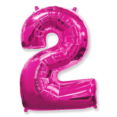 Party Brands 42 inch NUMBER 2 - FUCHSIA Foil Balloon LAB394-FM