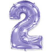 Party Brands 42 inch NUMBER 2 - PARTY BRANDS - LILAC PURPLE Foil Balloon 315707-PB-U