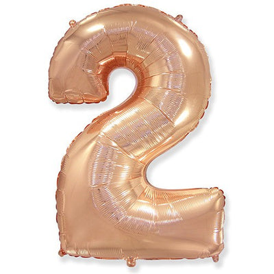 Party Brands 42 inch NUMBER 2 - ROSE GOLD Foil Balloon LAB650-FM