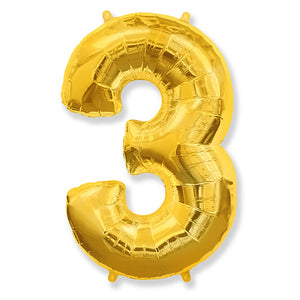 Party Brands 42 inch NUMBER 3 - GOLD Foil Balloon LAB375-FM