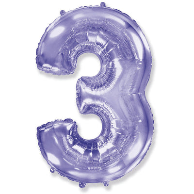Party Brands 42 inch NUMBER 3 - PARTY BRANDS - LILAC PURPLE Foil Balloon 315714-PB-U