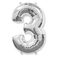 Party Brands 42 inch NUMBER 3 - SILVER Foil Balloon LAB365-FM