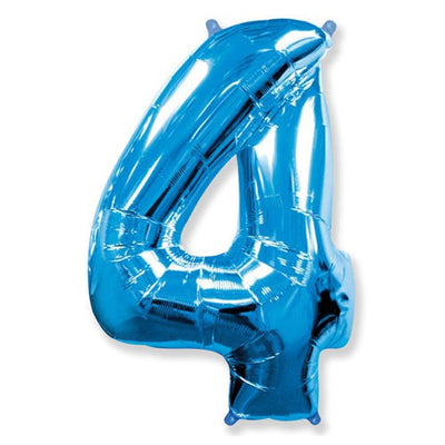 Party Brands 42 inch NUMBER 4 - BLUE Foil Balloon LAB386-FM