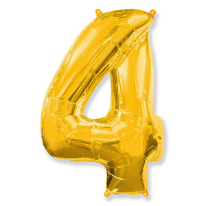 Party Brands 42 inch NUMBER 4 - GOLD Foil Balloon LAB376-FM