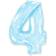 Party Brands 42 inch NUMBER 4 - PARTY BRANDS - PASTEL BLUE Foil Balloon 315523-PB-U