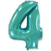Party Brands 42 inch NUMBER 4 - TEAL Foil Balloon LAB662-FM