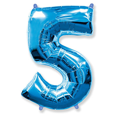 Party Brands 42 inch NUMBER 5 - BLUE Foil Balloon LAB387-FM