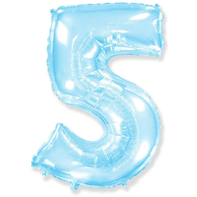 Party Brands 42 inch NUMBER 5 - PARTY BRANDS - PASTEL BLUE Foil Balloon 315530-PB-U