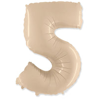 Party Brands 42 inch NUMBER 5 - PARTY BRANDS - SATIN CREAM Foil Balloon 315936-PB-U