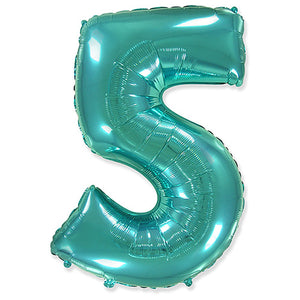 Party Brands 42 inch NUMBER 5 - TEAL Foil Balloon LAB663-FM