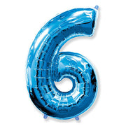 Party Brands 42 inch NUMBER 6 - BLUE Foil Balloon LAB388-FM