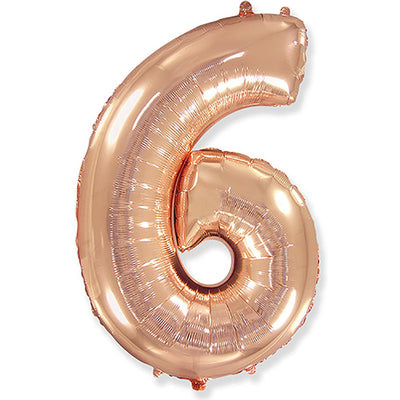 Party Brands 42 inch NUMBER 6 - ROSE GOLD Foil Balloon LAB654-FM