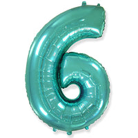 Party Brands 42 inch NUMBER 6 - TEAL Foil Balloon LAB664-FM