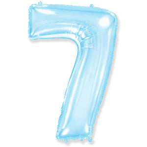 Party Brands 42 inch NUMBER 7 - PARTY BRANDS - PASTEL BLUE Foil Balloon 315554-PB-U