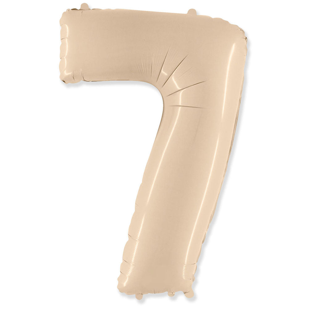 Party Brands 42 inch NUMBER 7 - PARTY BRANDS - SATIN CREAM Foil Balloon 315950-PB-U
