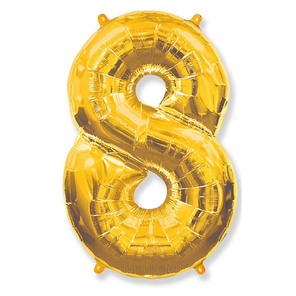 Party Brands 42 inch NUMBER 8 - GOLD Foil Balloon LAB380-FM