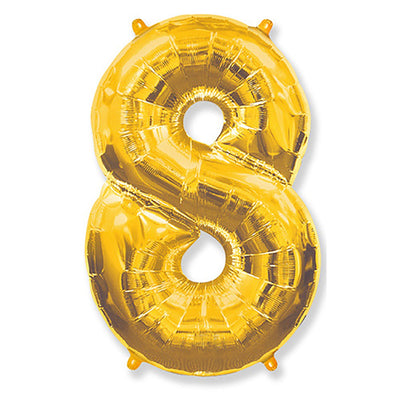 Party Brands 42 inch NUMBER 8 - GOLD Foil Balloon LAB380-FM