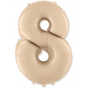 Party Brands 42 inch NUMBER 8 - PARTY BRANDS - SATIN CREAM Foil Balloon 315967-PB-U
