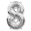 Party Brands 42 inch NUMBER 8 - SILVER Foil Balloon LAB370-FM