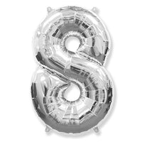 Party Brands 42 inch NUMBER 8 - SILVER Foil Balloon LAB370-FM