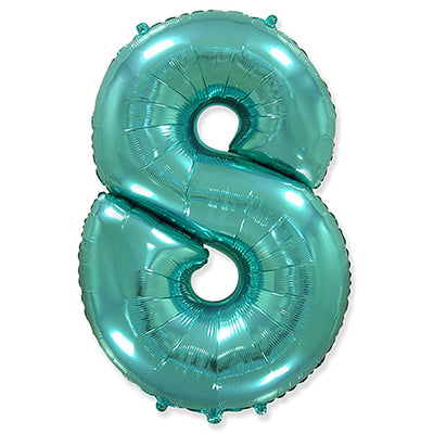 Party Brands 42 inch NUMBER 8 - TEAL Foil Balloon LAB666-FM