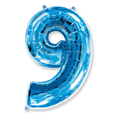 Party Brands 42 inch NUMBER 9 - BLUE Foil Balloon LAB391-FM