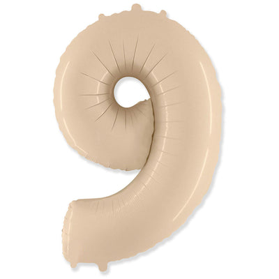 Party Brands 42 inch NUMBER 9 - PARTY BRANDS - SATIN CREAM Foil Balloon 315974-PB-U