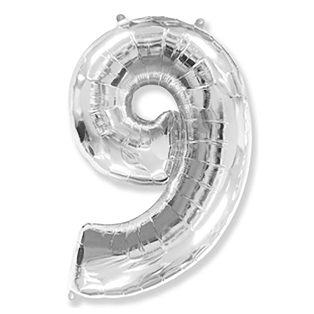 Party Brands 42 inch NUMBER 9 - SILVER Foil Balloon LAB371-FM