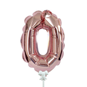 Party Brands 7 inch SELF-INFLATING NUMBER 0 - ROSE GOLD Foil Balloon 00890-PB-P