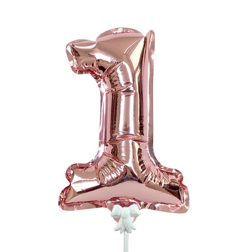 Party Brands 7 inch SELF-INFLATING NUMBER 1 - ROSE GOLD Foil Balloon 00891-PB-P