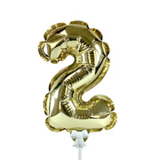 Party Brands 7 inch SELF-INFLATING NUMBER 2 - GOLD Foil Balloon 00872-PB-P