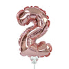 Party Brands 7 inch SELF-INFLATING NUMBER 2 - ROSE GOLD Foil Balloon 00892-PB-P