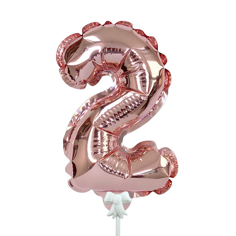 7 in Self-Inflating Number 2 Rose Gold Balloon 00892