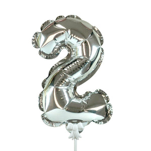 Party Brands 7 inch SELF-INFLATING NUMBER 2 - SILVER Foil Balloon 00882-PB-P