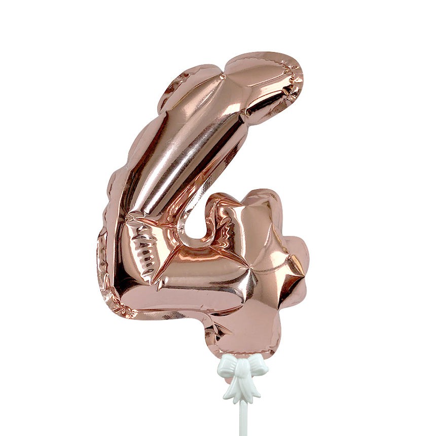 Party Brands 7 inch SELF-INFLATING NUMBER 4 - ROSE GOLD Foil Balloon 00894-PB-P