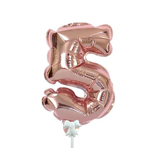 Party Brands 7 inch SELF-INFLATING NUMBER 5 - ROSE GOLD Foil Balloon 00895-PB-P