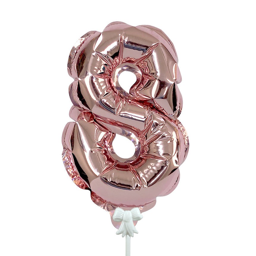 Party Brands 7 inch SELF-INFLATING NUMBER 8 - ROSE GOLD Foil Balloon 00898-PB-P