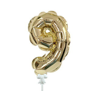 Party Brands 7 inch SELF-INFLATING NUMBER 9 - GOLD Foil Balloon 00879-PB-P